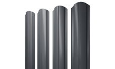 Штакетник Полукруглый Slim фигурный 0,45 PE RAL 7024 мокрый асфальт