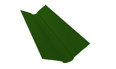 Планка ендовы верхней фигурной 100х100 Grand Line 0,45 PE с пленкой RAL 6002 лиственно-зеленый (2м)