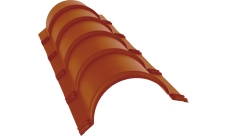 Планка конька полукруглого Grand Line 0,45 Drap TX RAL 8004 терракота (1,97м)