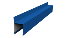 Планка опорная составная внешняя для забора жалюзи Palermo Grand Line 0,7 PE RAL 5005 сигнальный синий (2,5м)