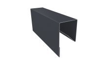Планка П-образная заборная 17 0,45 PE-Double с пленкой RAL 7024 мокрый асфальт (2м)