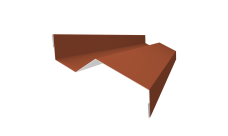 Планка примыкания внакладку 25х17х35х17 0,5 Satin с пленкой RAL 8004 терракота (2м)