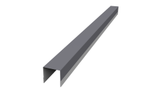 Планка вертикальная обратная для горизонтального монтажа штакетника 0,45 PE RAL 7004 сигнальный серый (2,5м)