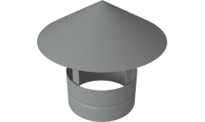 Дымник на трубу круглый d100 0,45 PE с пленкой RAL 9006 бело-алюминиевый