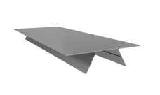 Планка стыковочная составная верхняя 0,5 Satin с пленкой RAL 9006 бело-алюминиевый (2м)