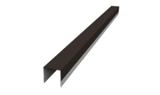 Планка вертикальная обратная для горизонтального монтажа штакетника Grand Line 0,45 PE RR 32 темно-коричневый (2,5м)