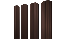 Штакетник Твин фигурный Grand Line 0,45 PE NL 805 серо-коричневый гефест