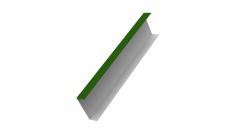 Декоративная накладка на столб универсальная 62х55 для забора жалюзи 0,45 PE RAL 6002 лиственно-зеленый (3м)