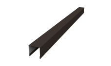 Планка вертикальная лицевая для горизонтального монтажа штакетника Grand Line 0,5 PurLite Matt RR 32 темно-коричневый (1,8м)