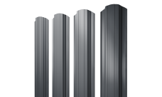 Штакетник Прямоугольный фигурный Grand Line 0,45 Drap ST RAL 7024 мокрый асфальт