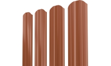 Штакетник Твин XL фигурный Grand Line 0,45 Драп ТХ RAL 8004 терракота