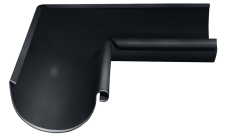 Угол желоба внутренний Grand Line ПЭ 90гр 150мм RAL 7024 мокрый асфальт