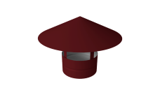 Дымник на трубу круглый d250 0,5 Satin с пленкой RAL 3005 красное вино