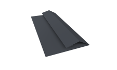 Планка финишная Блок-Хаус новый Grand Line 0,4 ПЭ двухсторонний с пленкой RAL 7024 мокрый асфальт (2м)