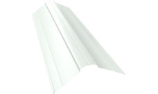 Планка конька фигурного 100х100 Grand Line 0,5 Satin с пленкой RAL 9003 сигнальный белый (2м)