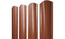 Штакетник Круглый фигурный Grand Line 0,5 Satin Matt TX RAL 8004 терракота