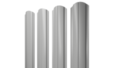Штакетник Полукруглый Slim фигурный 0,45 PE RAL 9006 бело-алюминиевый