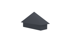 Колпак на полустолб для С20 0,5 Velur X с пленкой RAL 7024 мокрый асфальт