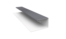 Планка П-образная завершающая сложная (КД) 0,5 Satin с пленкой RAL 7004 сигнальный серый (2м)