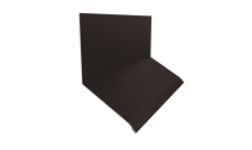 Планка примыкание верхнее к стене фальц Grand Line 150х130х20 0,5 GreenCoat Pural BT с пленкой RR 32 темно-коричневый (RAL 8019 серо-коричневый) (2м)