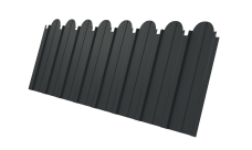 Профнастил C10A фигурный Grand Line 0,5 Satin RAL 7016 антрацитово-серый