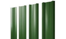 Штакетник М-образный A с прямым резом Grand Line 0,45 PE RAL 6002 лиственно-зеленый