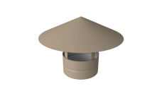 Дымник на трубу круглый d150 0,5 Satin с пленкой RAL 1015 светлая слоновая кость