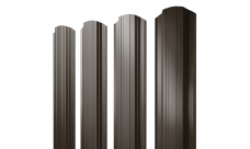 Штакетник Прямоугольный фигурный Grand Line 0,5 Rooftop Бархат RR 32 темно-коричневый