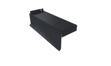 Планка торцевая сегментная Квадро профи Левая стартовая 0,45 Drap TX RAL 7024 мокрый асфальт