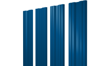 Штакетник Твин с прямым резом Grand Line 0,45 PE слим RAL 5005 сигнальный синий