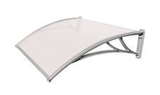 Козырек Krovent из поликарбоната 1200х930х280 молочный (серебристый кронштейн)