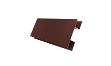 Планка H-образная Блок-Хаус new Grand Line 0,45 PE с пленкой RAL 3009 оксидно-красный (2м)