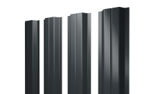 Штакетник П-образный A с прямым резом Grand Line 0,5 Satin RAL 7016 антрацитово-серый