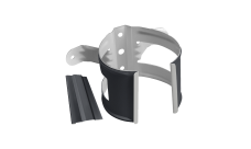 Хомут трубы металлический на дерево Grand Line ПВХ графит (RAL 7024)