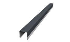 Планка вертикальная обратная для забора жалюзи Palermo Grand Line 0,7 PE RAL 7024 мокрый асфальт (3м)