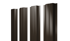 Штакетник П-образный A с прямым резом Grand Line 0,5 PurLite Matt RR 32 темно-коричневый