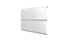Софит ЭкоБрус new Grand Line c перфорацией 0,5 Satin с пленкой RAL 9003 сигнальный белый