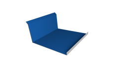 Планка примыкания нижняя 20х122х260х15 Grand Line 0,5 Satin с пленкой RAL 5005 сигнальный синий (2м)