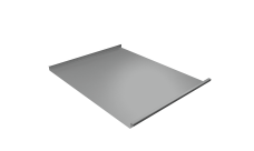 Фальц двойной стоячий Grand Line 0,5 Satin с пленкой на замках RAL 9006 бело-алюминиевый