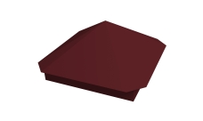 Колпак на столб Пирамида 390х390мм 0,5 Satin с пленкой RAL 3005 красное вино