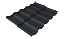 Металлочерепица "Квинта Уно" ("Kvinta Uno") 0,5 Drap RAL 7024 мокрый асфальт