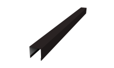 Планка вертикальная лицевая для горизонтального монтажа штакетника Grand Line 0,5 PurLite Matt RAL 9005 черный (2,5м)