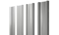 Штакетник М-образный A с прямым резом 0,45 PE RAL 9006 бело-алюминиевый