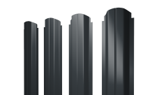 Штакетник П-образный A фигурный 0,5 Satin Matt RAL 7016 антрацитово-серый
