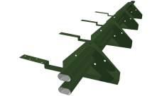 Снегозадержатель трубчатый для композитной черепицы Roman RAL 6020 (3м)