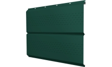 Софит металлический ЭкоБрус new Grand Line c перфорацией 0,5 Satin с пленкой RAL 6005 зеленый мох