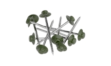 Гвозди с литой шляпкой Ондулин 75 мм зеленые