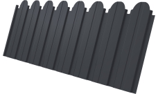 Профнастил C10B фигурный Grand Line 0,45 Drap TwinColor RAL 7024 мокрый асфальт