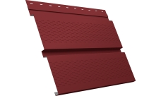 Софит металлический Квадро Брус v01 Grand Line с перфорацией 0,5 Satin с пленкой RAL 3011 коричнево-красный