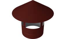 Дымник на трубу круглый d110 0,5 Satin с пленкой RAL 3009 оксидно-красный